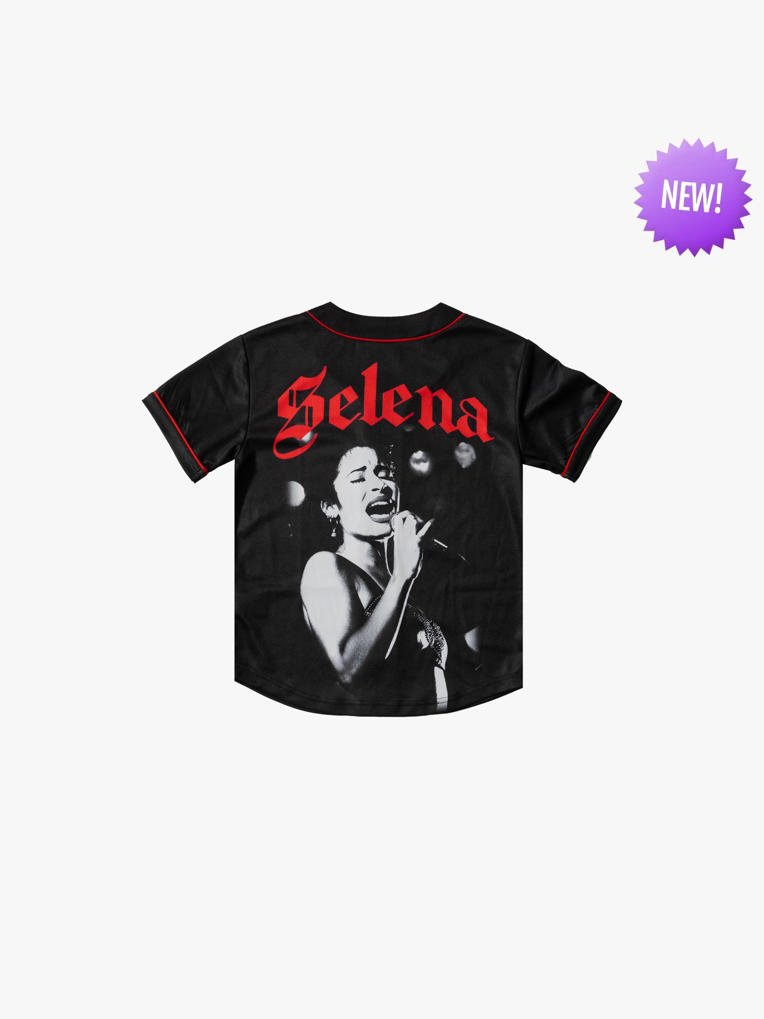 YOUTH: Selena Graphic Black Baseball Jersey