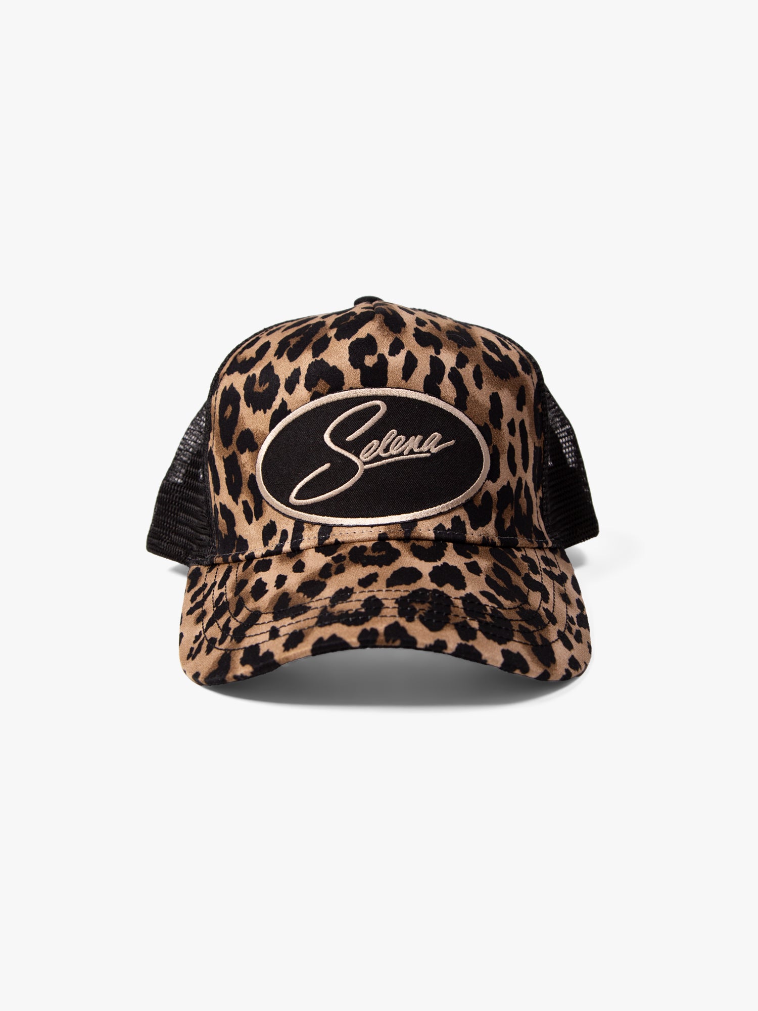 Selena Leopard Cap with Black Patch