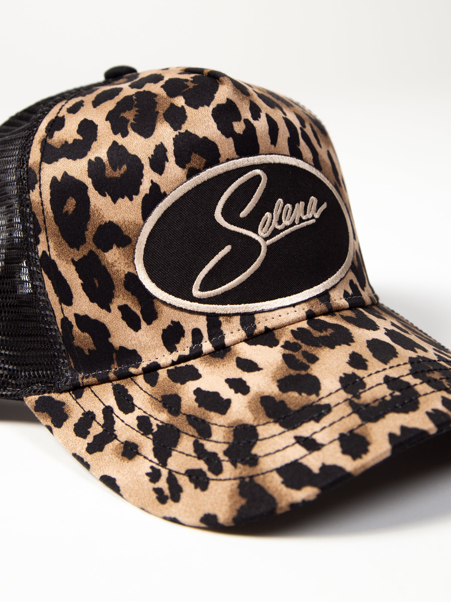 Selena Leopard Cap with Black Patch