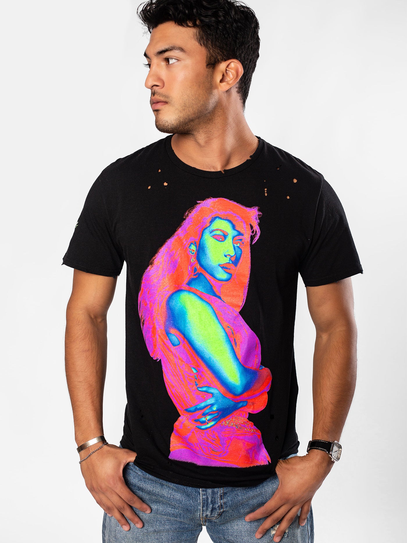 Distressed Thermal Selena Tee