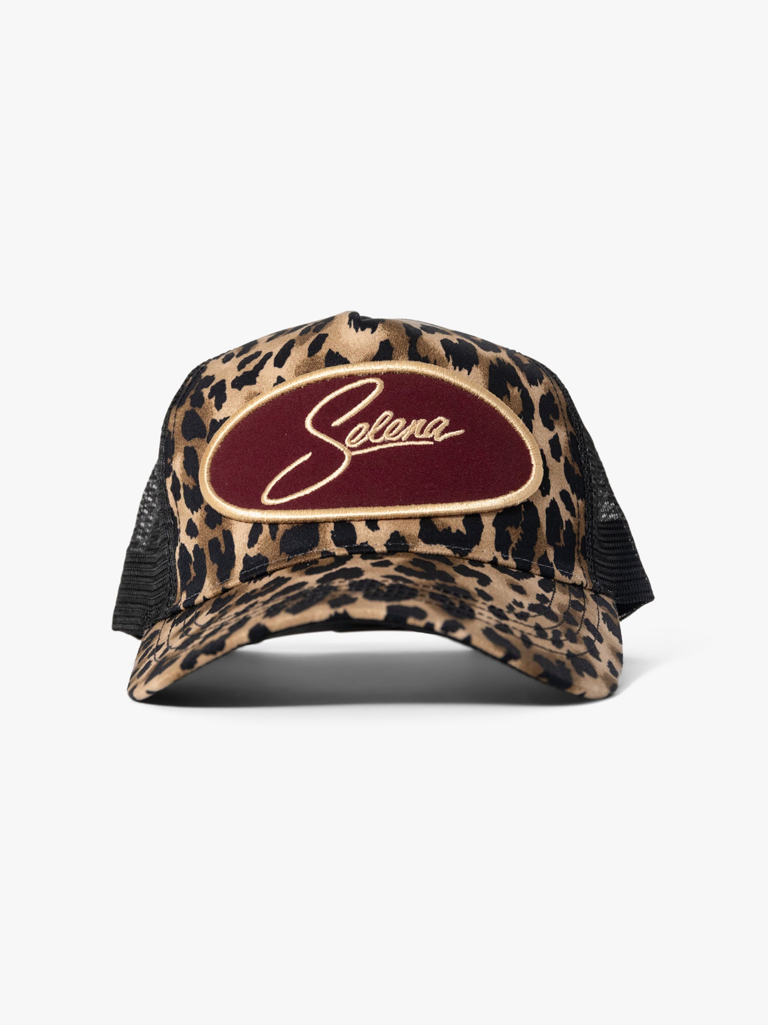 Cheetah Selena Cap with Burgundy Patch