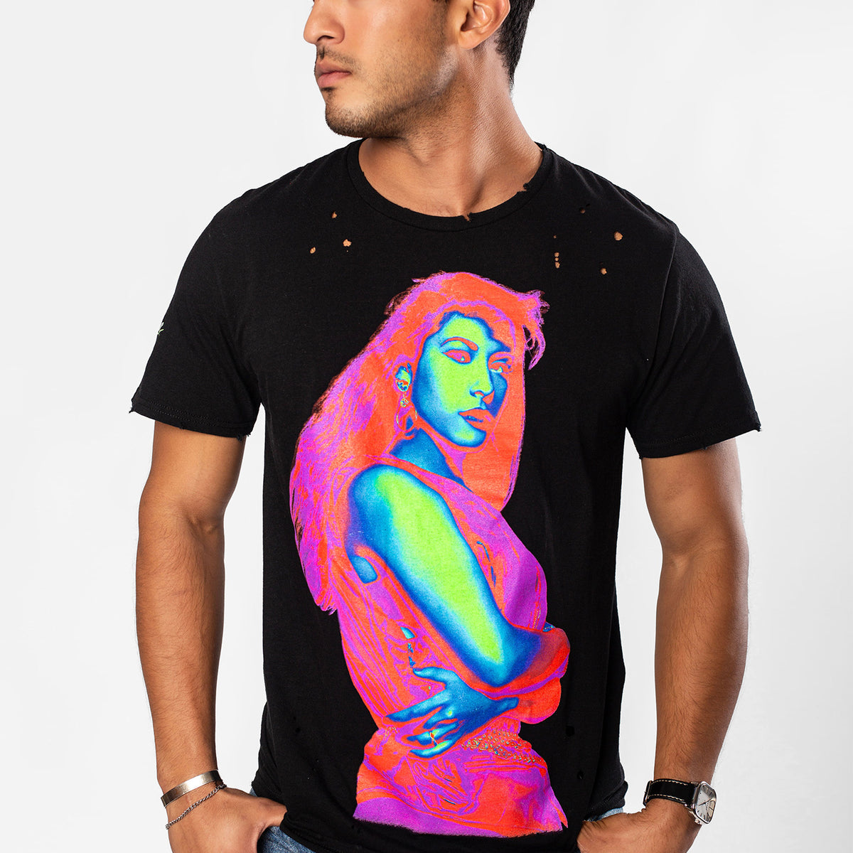 Distressed Thermal Selena Tee