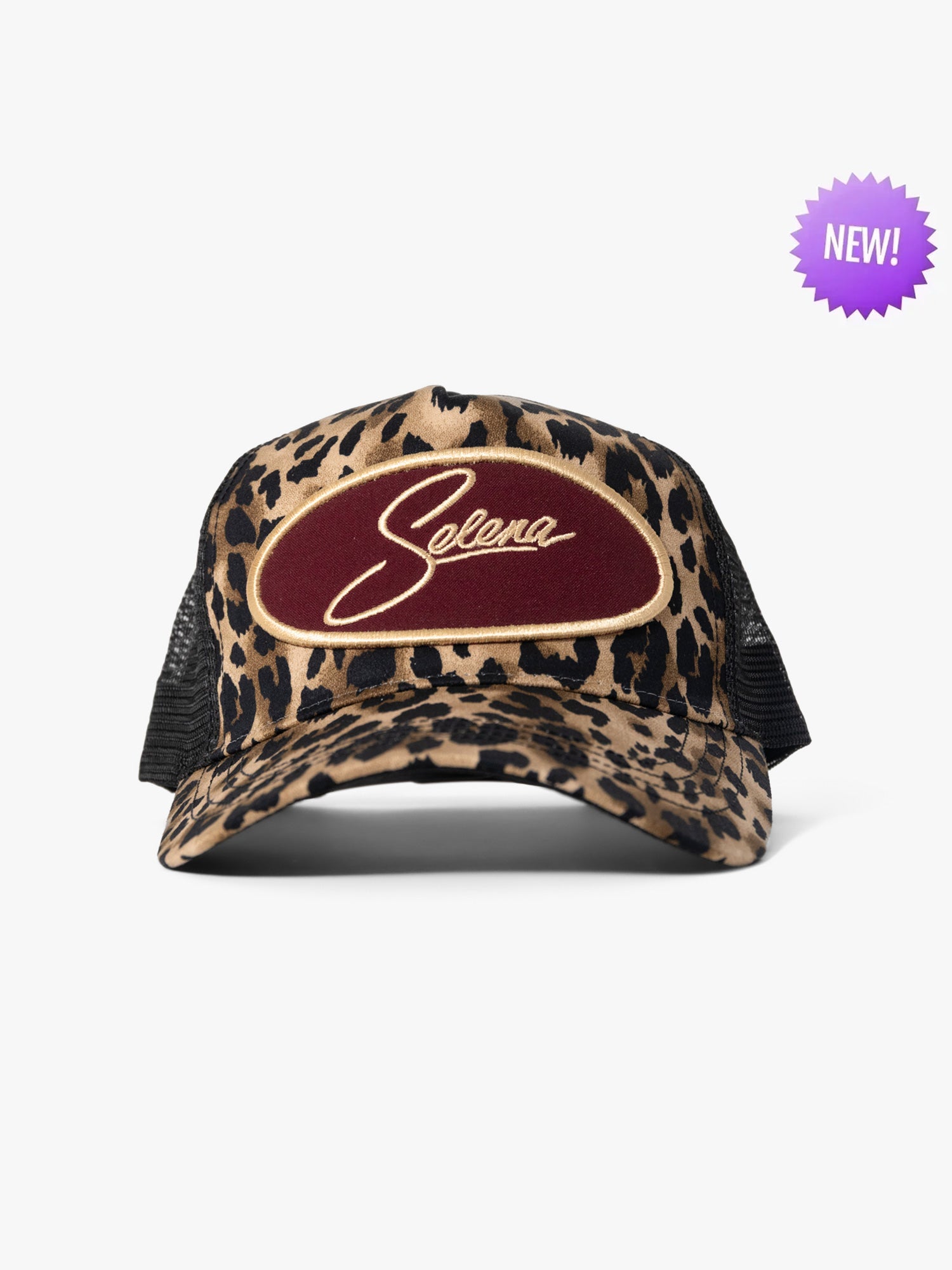 Cheetah Selena Cap with Burgundy Patch